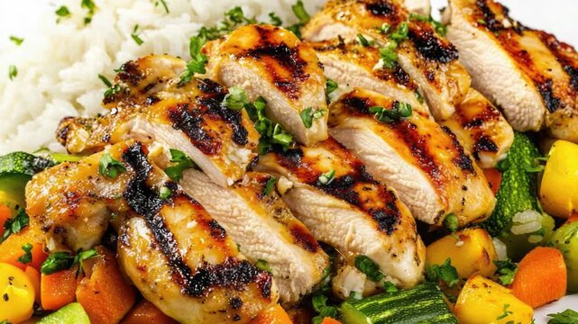 Video Delicious meal prepared on a clean white plate, perfect for a quick lunch or dinner