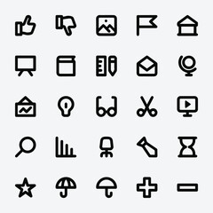 Education Black Outline Icons Set