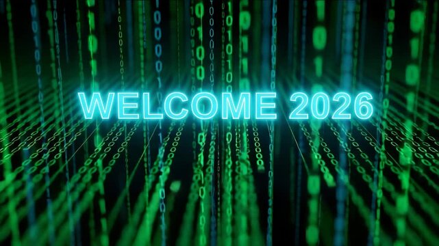 Welcome year two thousand twenty six with digital matrix 4k video