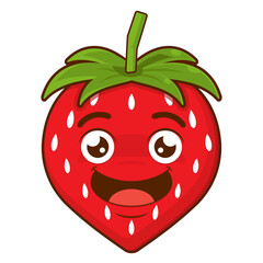 Obraz premium strawberry smile face cartoon cute