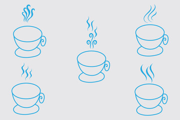 Smoke and Steam Icon Set. Hot Vapor, Smell, and Aroma Symbols. Cooking Fume and Warm Air Vector Collection.