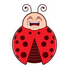 ladybug laughing face cartoon cute