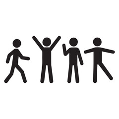  A set of stick figures, vector silhouette