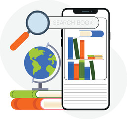 People vector illustrations in various activities of education, learning, reading book