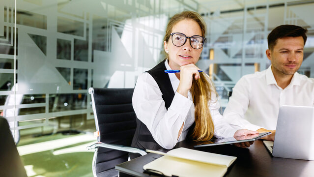 Meeting at a modern office with coworkers engaging