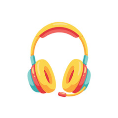 Colorful Cartoon Headphones with Microphone for Communication and Entertainment.