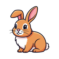 Adorable Cartoon Rabbit with Big Ears and Expressive Eyes.