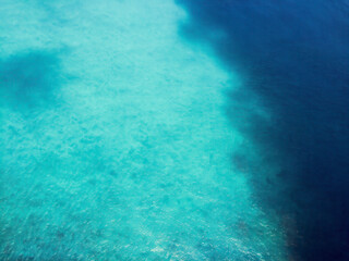 Aerial Turquoise Seascape — Clear Shallow to Deep Water Gradient