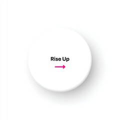A white circle contains "Rise Up" with a pink arrow, suggestive of forward motion
