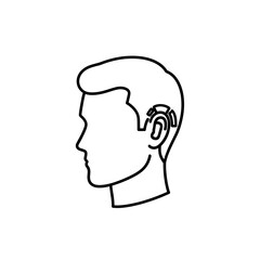 Profile of a man with a cochlear implant