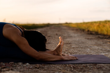 Woman practicing yoga