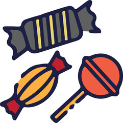 Vibrant abstract candy design with playful colors and geometric shapes