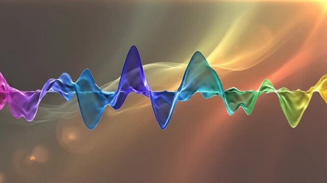 Soft flowing ethereal abstract background featuring constantly shifting multi-colored frequency waves and blending gradients soft focus, blending gradients, gradient