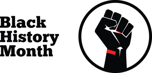 Black history month fist symbol celebrate african american heritage empowerment vector graphic