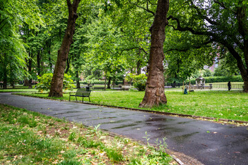 St Pancras Old Church Cemetery, nestled in the trees, London Borough of Camden, United Kingdom 