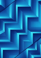 Geometric blue pattern featuring receding angles and strong depth, modern design