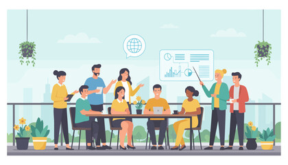 Diverse group of people dining and socializing outdoors.