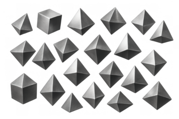 Metal pyramid studs and geometric shapes creating a punk rock background with a transparent alpha channel