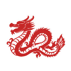 【Animals Icons – Basic】Japanese Dragon Silhouette Illustration / 墨絵風の龍シルエットイラスト