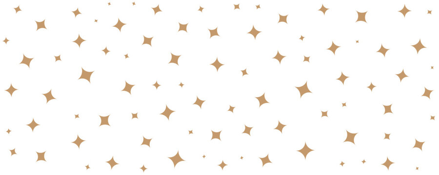 Golden vector seamless pattern with small diamond shapes, stars, rhombuses, dots. Abstract gold and white geometric texture. Simple minimal repeat background. Subtle luxury design for decor, wallpaper