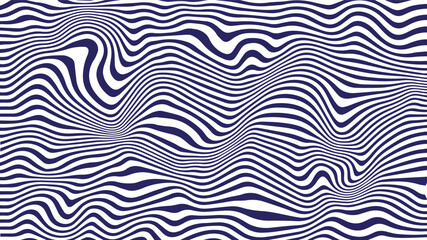 Wavy black and white stripes optical illusion pattern