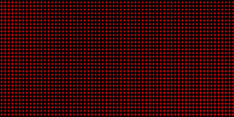 Red dotted halftone background with white base.