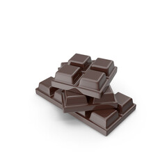 Stacked chocolate bar pieces displayed on transparent background , png