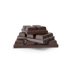 dark chocolate bar isolated on a transparent background , png