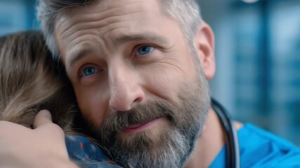 Medical professional comforts patient in hospital setting