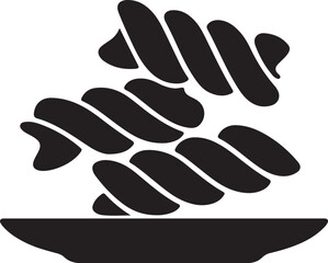 Fusilli pasta spiral shape vector illustration. Ideal for food branding, packaging, cooking guides, and menus.