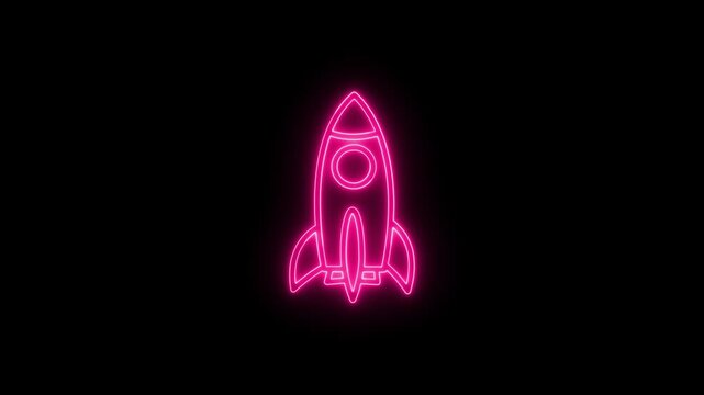 Rocket liner icon animation on a transparent background. 4K