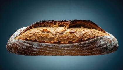 CloseUp Shot Of Artisanal Bread Crust With Rustic Natural Crumb Highlighting Texture And Warmth Isolated On Dark Background