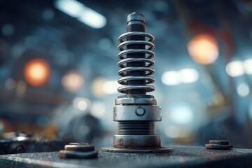 Mechanical Spring Close-Up Cargo Ship Workshop