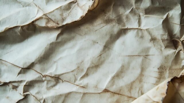 Video A close-up shot of a piece of paper on a table, with details and texture visible