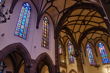 2024, 30 December, Alsace, December: view of Old city center of Strasbourg town with colorful houses.