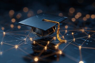 Futuristic Graduation Cap Hologram Revolution