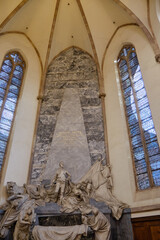 2024, 30 December, France, Alsace, Strasbourg: View of Notre Dame cathedral with frame houses