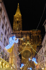 2024, 30 December, Alsace, December: view of Old city center of Strasbourg town with colorful houses.