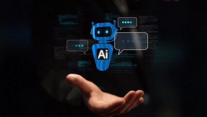 AI Virtual Assistant Artificial Intelligence Chatbot Controlled by Prompt Engineering for Explainable Generative AI information and LLM Deep Learning Technology for Smart Business Work Support. Muxer