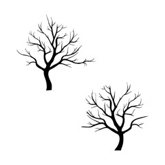 black tree silhouttes on a white background