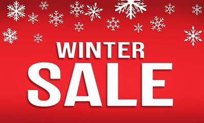 poster in red color that says : winter sale