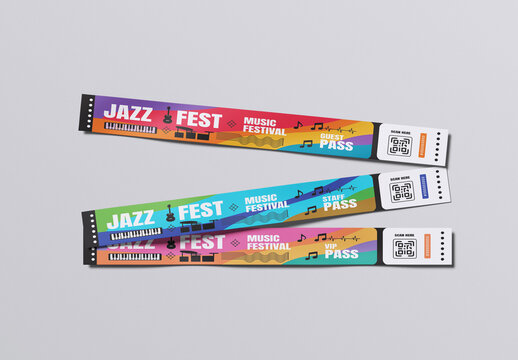 Music Festival Wristband Pass Template