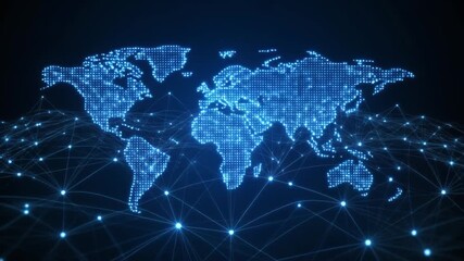 Abstract digital world map displaying connectivity - Powered by Adobe