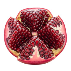 Pomegranate Half with Juicy Arils on transparent background
