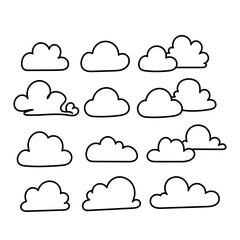 hand drawn doodle various cloud collection set 