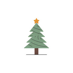 Festive Christmas tree with star for joyful holiday