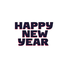 Bold Happy New Year message for festive designs