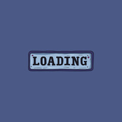Funky hand drawn loading bar over deep blue background