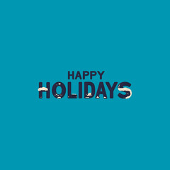 Cheerful winter greeting card text on bright blue
