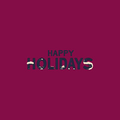 Stylish distressed Happy Holidays text on deep magenta